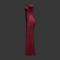 Elegant Red Off The Shoulder Long Dress With High Slit Design