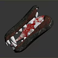 Detailed Crocodile Head Model With Open Mouth Red Internal Organs And Sharp White Teeth