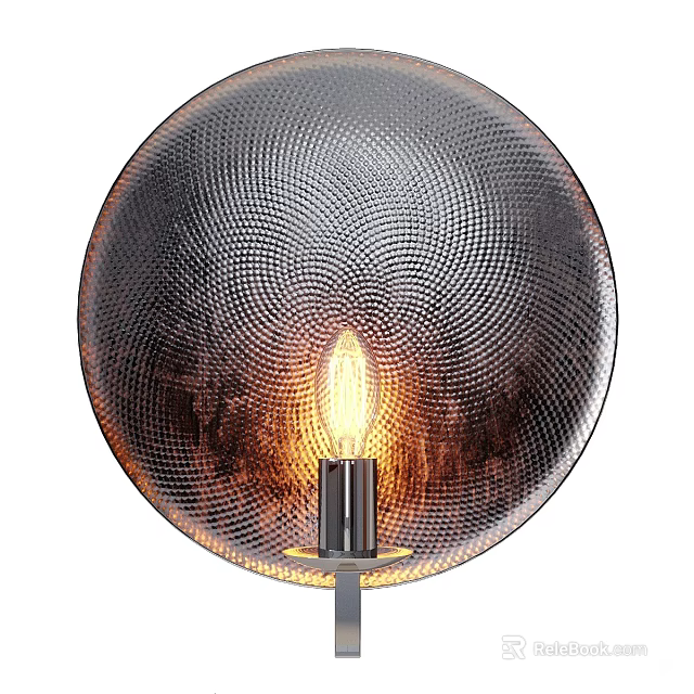 Modern Spherical Textured Wall Lamp With Warm Glowing Bulb For Home Decor 3d model 