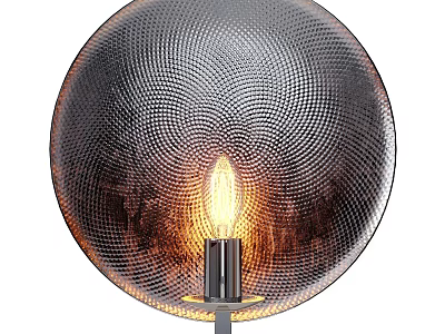 Modern Spherical Textured Wall Lamp With Warm Glowing Bulb For Home Decor 3d model