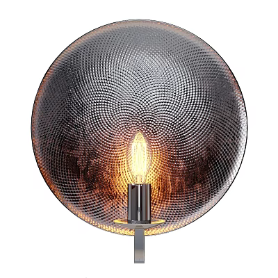 Modern Spherical Textured Wall Lamp With Warm Glowing Bulb For Home Decor 3d model