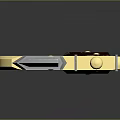 Decorative Weapon Knife With Silver Blade Golden Handle And Red Grip Design