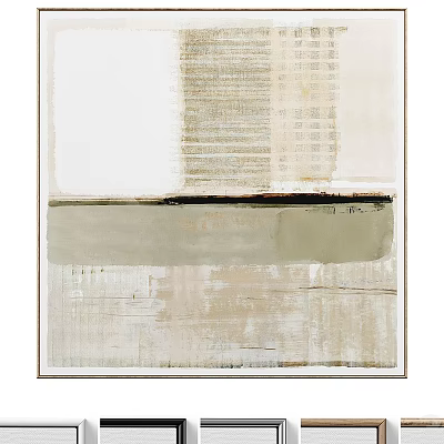 Contemporary Abstract Painting With Neutral Tones Textured Layers And Horizontal Brush Strokes 3d model