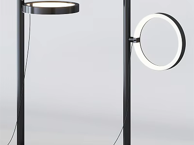Modern Table Lamp With Circular LED Ring And Black Minimalist Stand For Home Lighting Decor 3d model