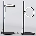 Modern Table Lamp With Circular LED Ring And Black Minimalist Stand For Home Lighting Decor