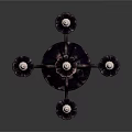 Vintage Black Metal Candelabra Featuring Multiple White Candles And Ornate Arms