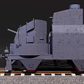 Gray NavalY Scale Train Model On Railway Tracks With Detailed Design