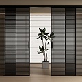 Modern Grille sliding door grille sliding door partition door cloakroom grille door 3d model