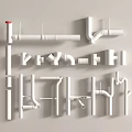 Different Types Of White Pipe Fittings Display With Various Shapes And Components