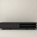 Black Modern TV Stand with Drawer and Open Shelves Simple Design Living Room Furniture