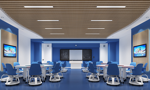 modern classroom 3d model