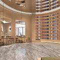 Artistic Library Interior Design With Wooden Bookshelves And Lounge Chairs