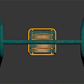 Green Metal Swing Set With Yellow Seat For Kids Outdoor Play Equipment