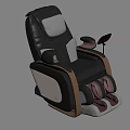 Ergonomic Black Leather Massage Chair With Brown Wooden Armrest And Footrest Control Panel
