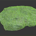 Natural Stone Formation With Mossy Green Surface And Rough Textured Details