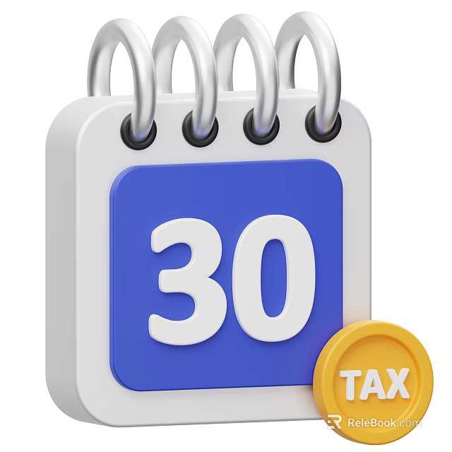 Decorative Ornament Set With Calendar 30th Date And Tax Coin Decorative Pieces 3d model 