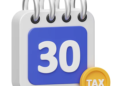 Decorative Ornament Set With Calendar 30th Date And Tax Coin Decorative Pieces 3d model