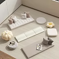Minimalist Home Decor With Cushions Pillows Pumpkin Decor Round Ottoman And Magazine