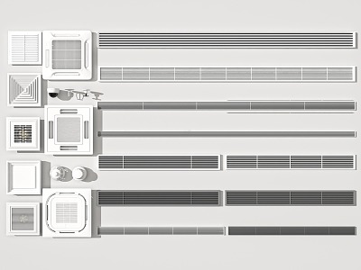 Modern air outlet air conditioner outlet central air conditioner extremely narrow outlet exhaust fan 3d model