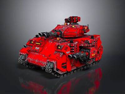 Red Military Tank With Detailed Turret Tracks And Modern Armor Design 3d model