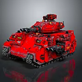 Red Military Tank With Detailed Turret Tracks And Modern Armor Design
