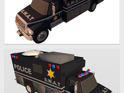 SWAT Police Car Design With Emergency Lights And Police Badge Features 3d model