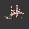 Detailed Space Station Structure With Solar Panels And Orbital Modules For Cosmic Exploration