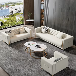 Modern Sofa Leather Multi-seat Large Sofa 3d model