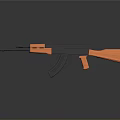 Black And Orange Tactical Rifle 3D Model With Modern Design And Reflective Surface