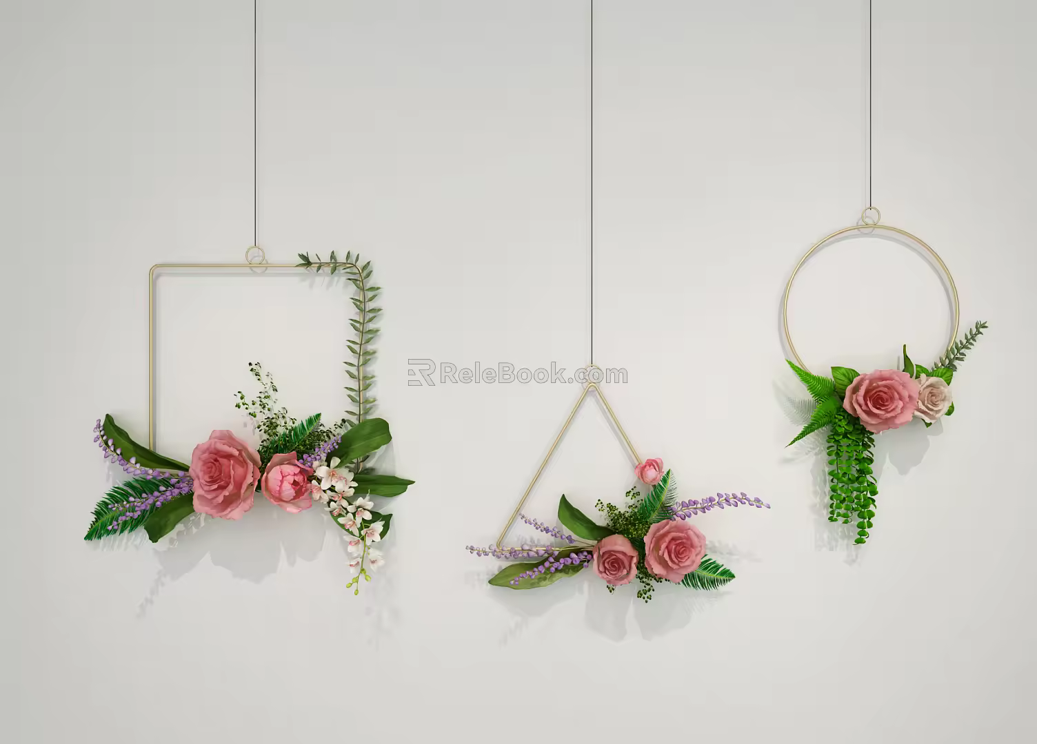 Nordic Hanging Basket Hanging Flower 3d model