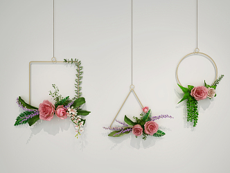 Nordic Hanging Basket Hanging Flower 3d model