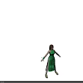Game Movie Female Character Wearing Green Qipao With Slit Design Green Gloves And High Heels