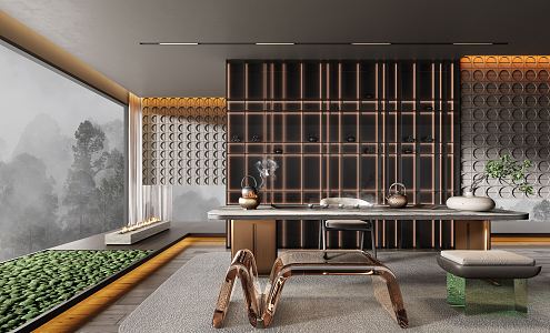 Modern Minotti Tea Room 3d model