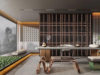 Modern Minotti Tea Room 3d model