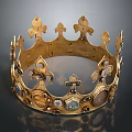 Golden Crown Decorative Household Item With Intricate Floral Patterns Colorful Gemstone Inlays