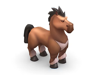 Modern Horse Brown Horse Carto Horse 3d model