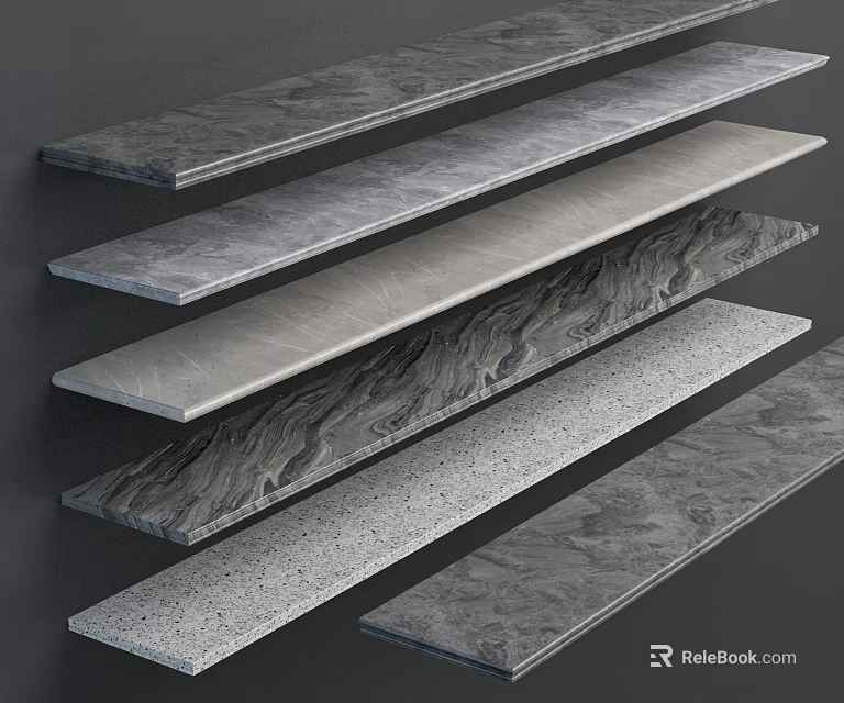 Assorted Slate Samples With Diverse Textures 3d model 