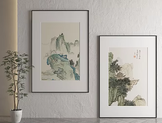 New Chinese Landscape Painting Decorative Painting 3d model
