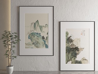 New Chinese Landscape Painting Decorative Painting 3d model