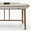 Elegant Modern Functional Desk With Wooden Frame Spacious Tabletop And Storage Drawers 3d model