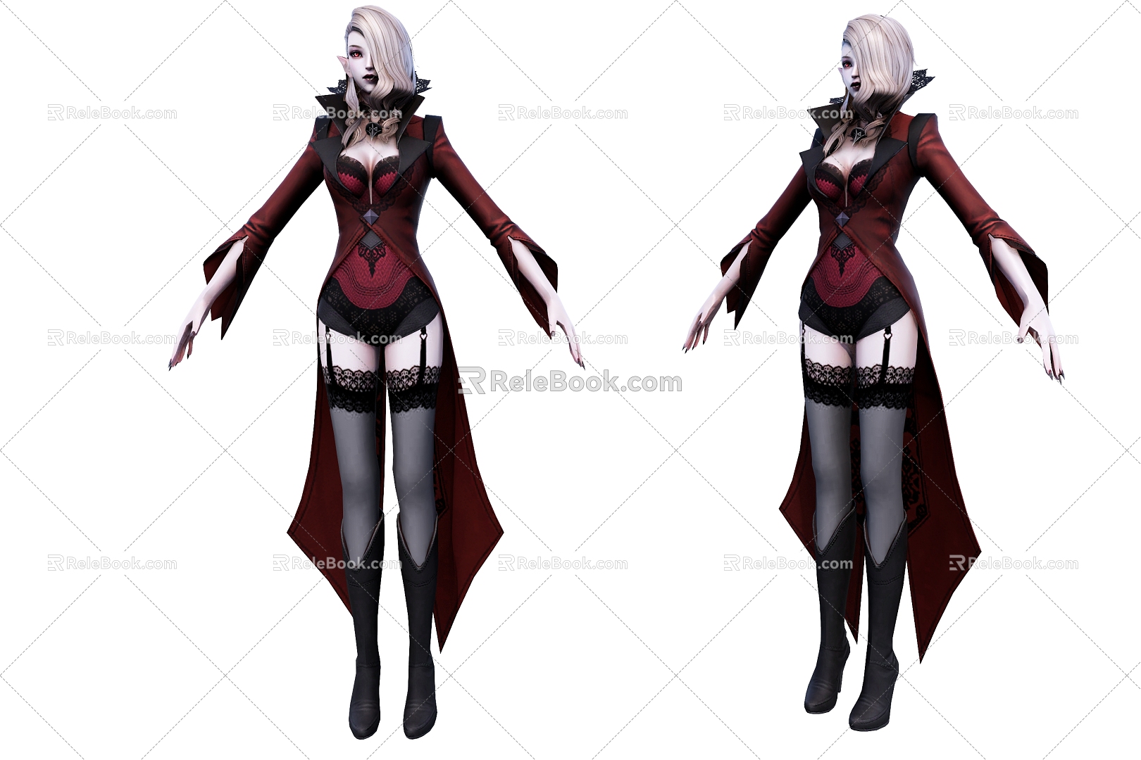 Modern game character vampire 3d model