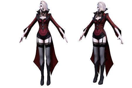 Modern game character vampire 3d model