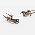 Two Classic Antique Wooden Wheelbarrows with Rustic Design and Spoked Wheels