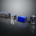 Modern Metallic Storage Cases With Different Colors And Sleek Design 3d model