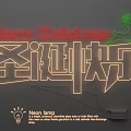 Christmas Neon Lighting Combinations With Merry Christmas Text Chinese Characters And Reindeer Design