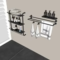 Modern Towel Bar Towel Rack Towel Venetian Blinds Bath Toiletries 3d model