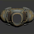 Medieval Weapon Armor Chest Plate With Golden Decorations And Intricate Design