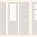 White Interior Doors With Various Panel Glass Louver And Grid Designs 3d model