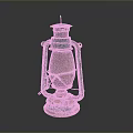 Rustic Vintage Lighting Combination Featuring Green And Beige Old Fashioned Kerosene Lamp With Rusty Accents