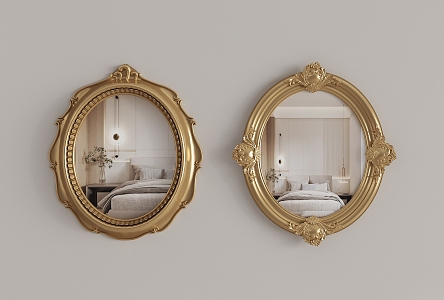 French mirror makeup mirror bathroom mirror vanity mirror classical mirror decorative mirror 3d model